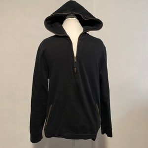 Top man mens a black and gold zipper hoodie